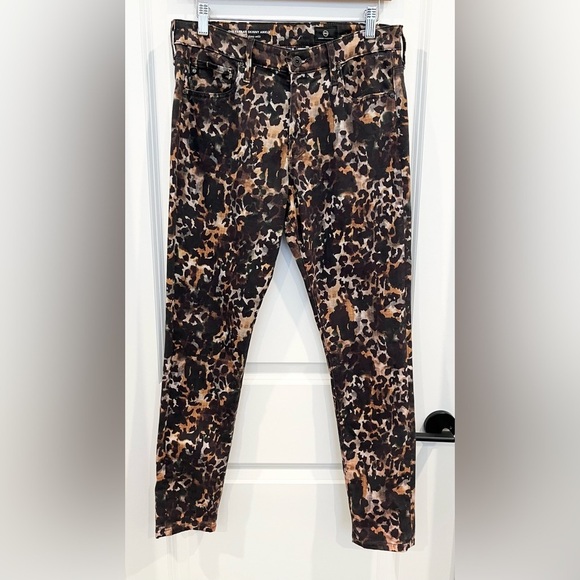 Ag Adriano Goldschmied Pants - AG Adriano Goldschmied Women Leopard Print Farrah Skinny Ankle Pants Size 28